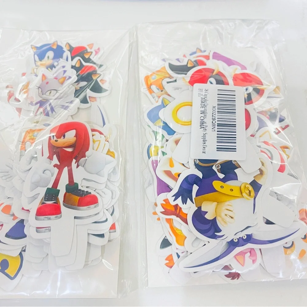 Sonic The Hedgehog Movie 2 pks of 38 individual cupcake character decorations
